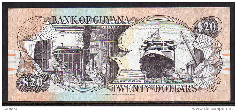 528-Guyana Billet De 20 Dollars A94 Sig.10 - Guyana