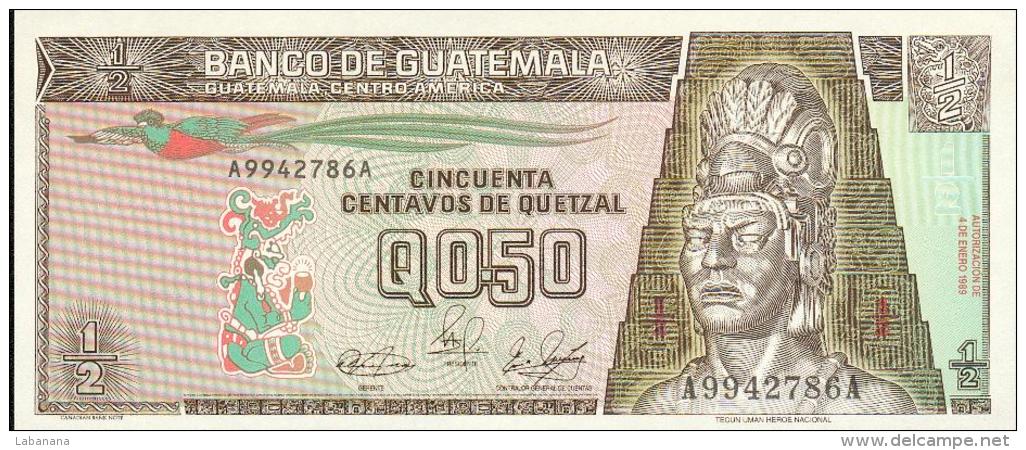 537-Guatemala Billet De 1/2 Quetzal 1989 A994A Neuf - Guatemala