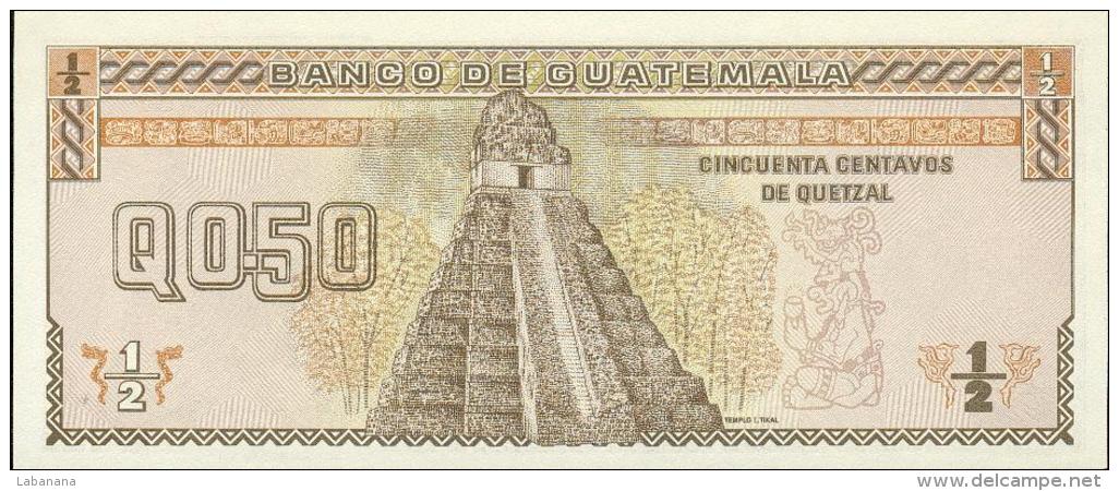 537-Guatemala Billet De 1/2 Quetzal 1989 A994A Neuf - Guatemala