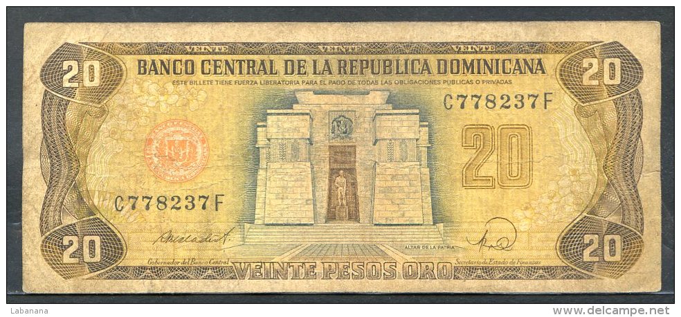 441-Dominicaine Billet De 20 Pesos Oro 1988 C778F - Dominicaine