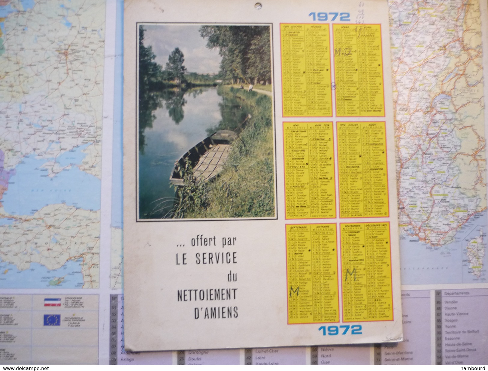 Calendrier 1972 Offert Par Le Service De Nettoiement D'Amiens - Grand Format : 1971-80