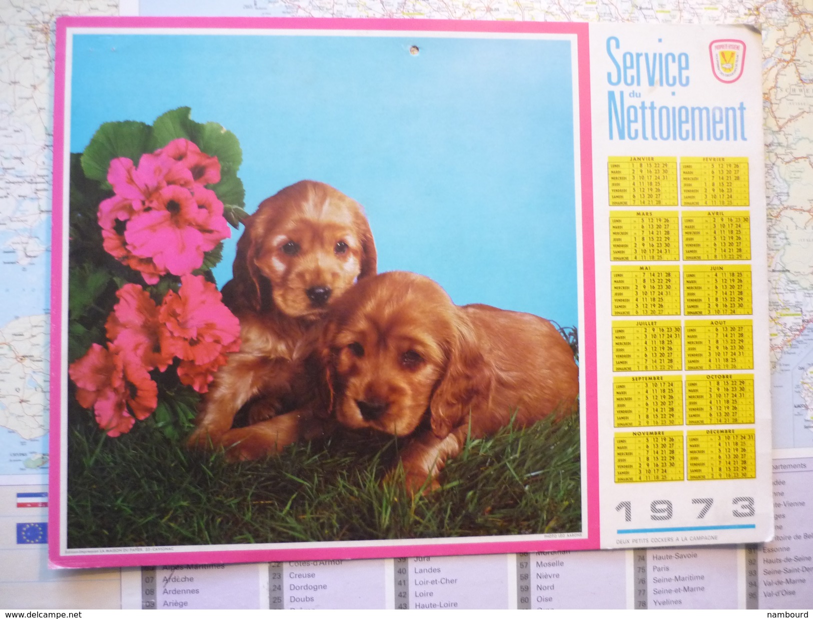 Calendrier 1973 Service De Nettoiement D'Amiens - Grand Format : 1971-80