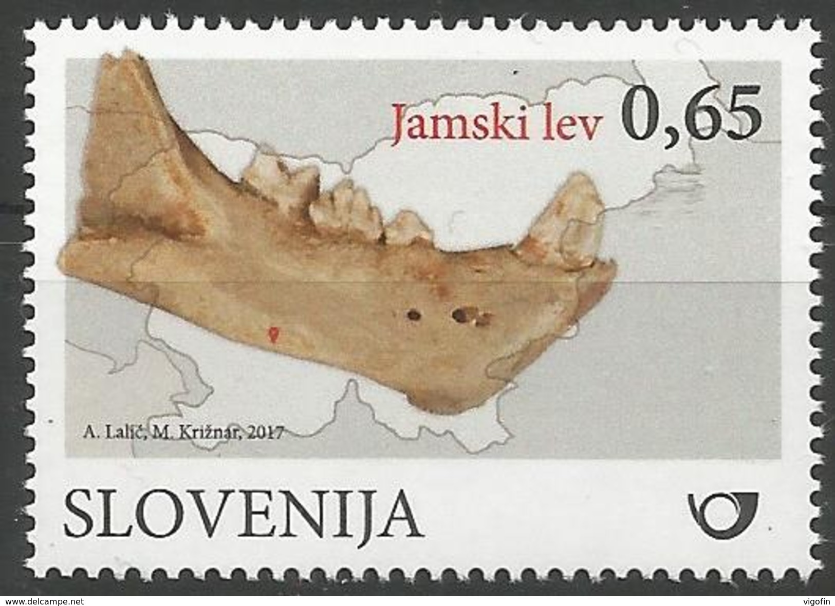 SI 2017-05 CAVE LION, SLOVENIA, 1 X 1v, MNH - Archäologie