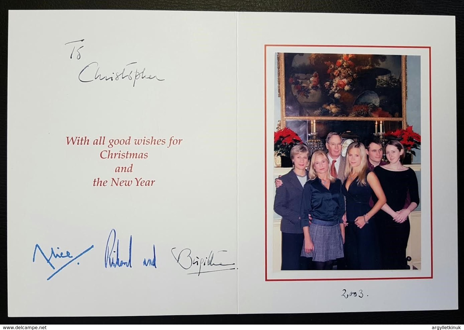 CHRISTMAS DUKE AND DUCHESS OF GLOUCESTER PRINCESS ALICE AUTOGRAPH 2003 - Other & Unclassified