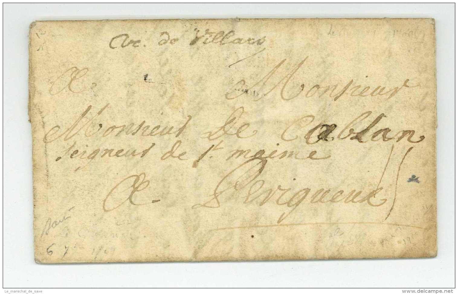 BATAILLE DE MALPLAQUET 1709 &ndash; ARMEE DE VILLARS &ndash; MASSIAS Regt De Noailles Le Quesnoy 1709 Perigueux - Army Postmarks (before 1900)