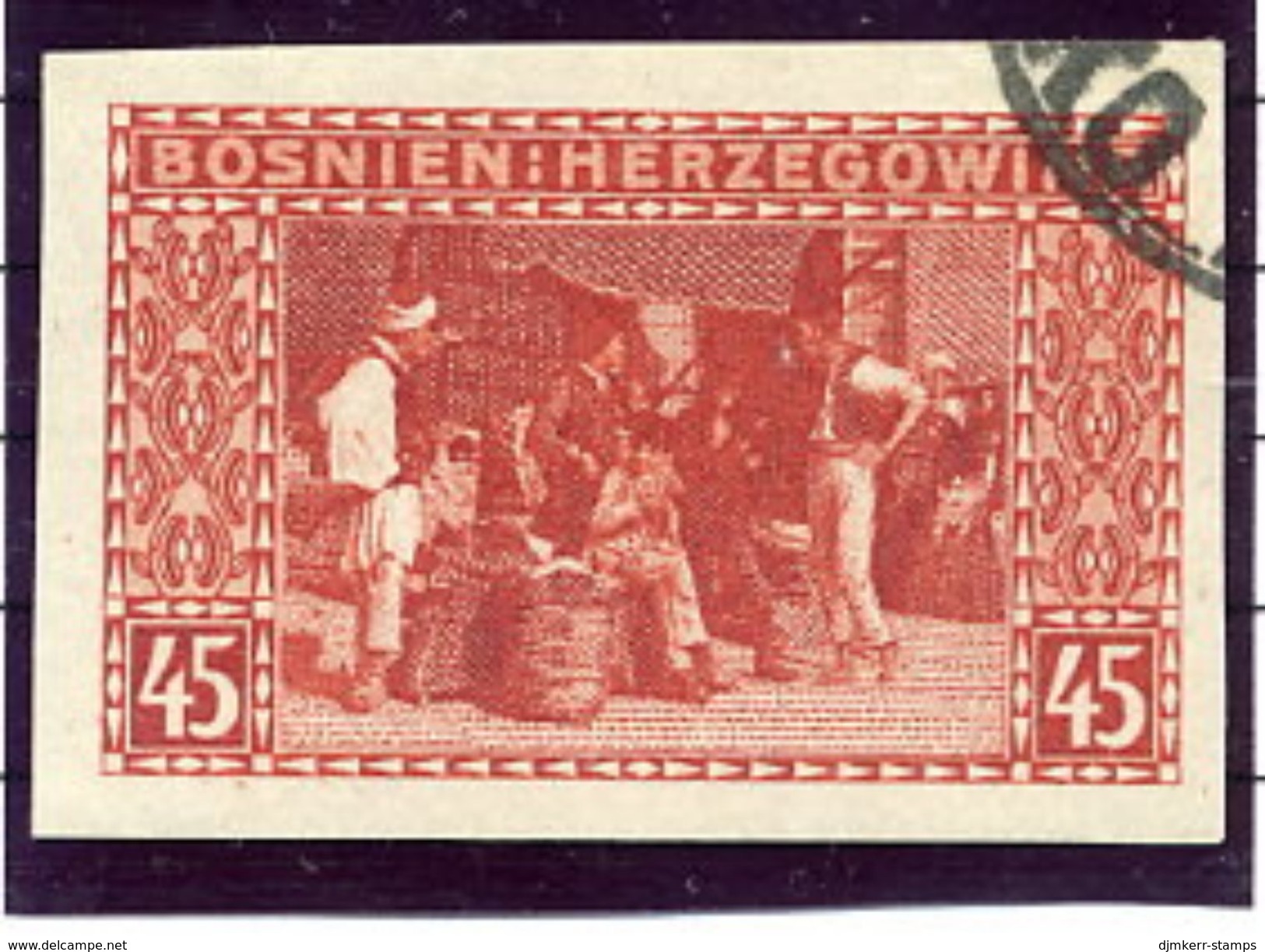 BOSNIA & HERZEGOVINA 1906 45 H. Imperforate  Used.   Michel 40U, SG 197C - Bosnia Herzegovina