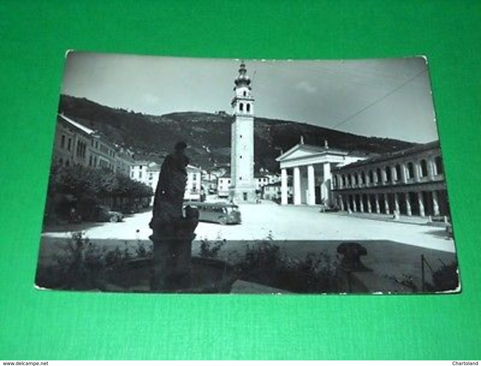 Cartolina Valdobbiadene - Piazza Maggiore 1951. - Treviso