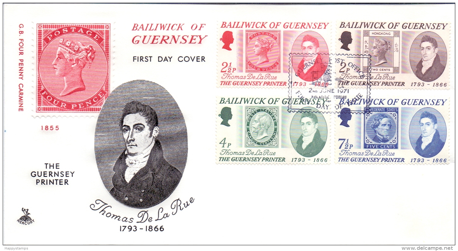 Guernsey -  Thomas De La Rue 1971 (FDC) - Guernsey