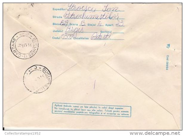 63244- TROUT, FISHES, REGISTERED COVER STATIONERY, 1995, ROMANIA - Vissen