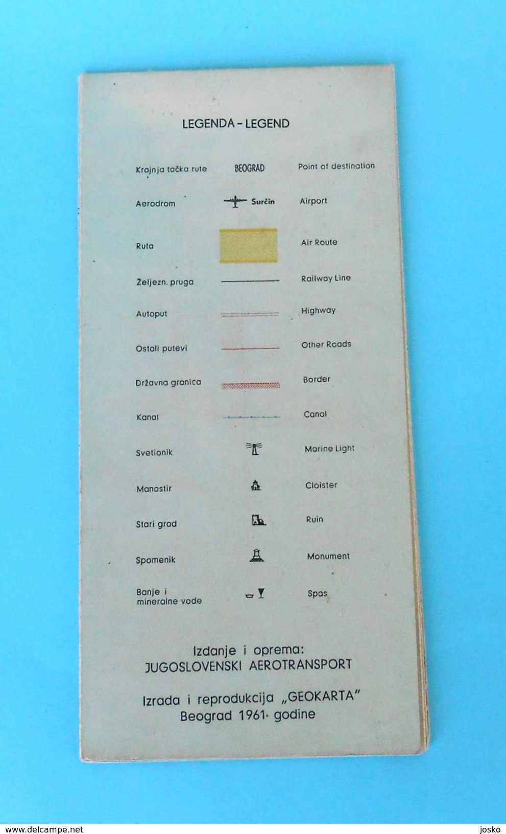 JAT - YUGOSLAV AIRLINES Vintage Route Maps (1961) * Excellent Condition * Yugoslavia Jugoslavia Jugoslawien Jugoslavija - Advertenties