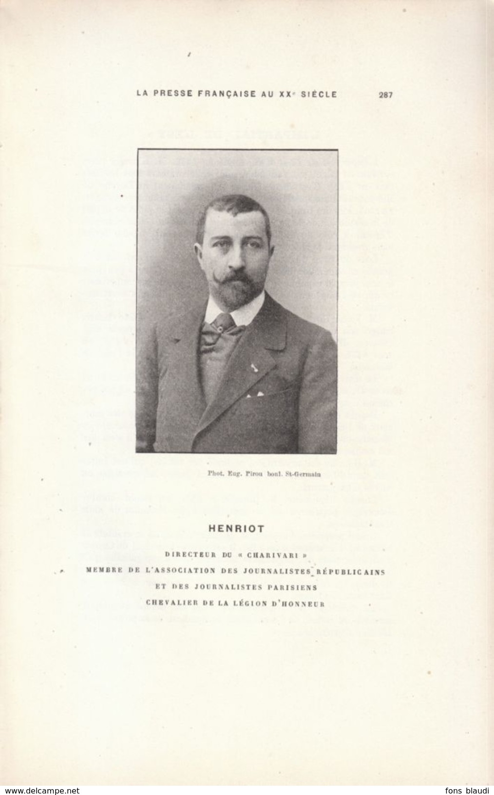 1901 - Portrait De Henriot (Toulouse 1857 - Nesles-la-Vallée 1933) - Directeur Du Charivari - FRANCO DE PORT - Ohne Zuordnung