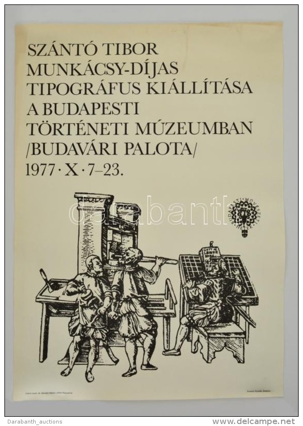 1977 2 Db Ki&aacute;ll&iacute;t&aacute;si Plak&aacute;t: D&eacute;ri M&uacute;zeum Debrecen, Sz&aacute;nt&oacute;... - Otros & Sin Clasificación