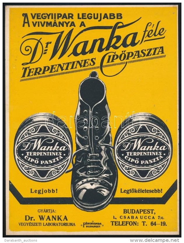 Cca 1920 Dr. Wanka F&eacute;le CipÅ‘paszta Karton Kisplak&aacute;t Hib&aacute;tlan &aacute;llapotban. 19x24 Cm - Other & Unclassified