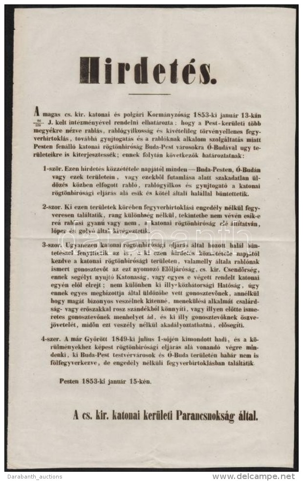 1853 Buda.Pest &eacute;s &Oacute;buda Ter&uuml;let&eacute;n R&ouml;gt&ouml;n&iacute;t&eacute;lÅ‘... - Other & Unclassified