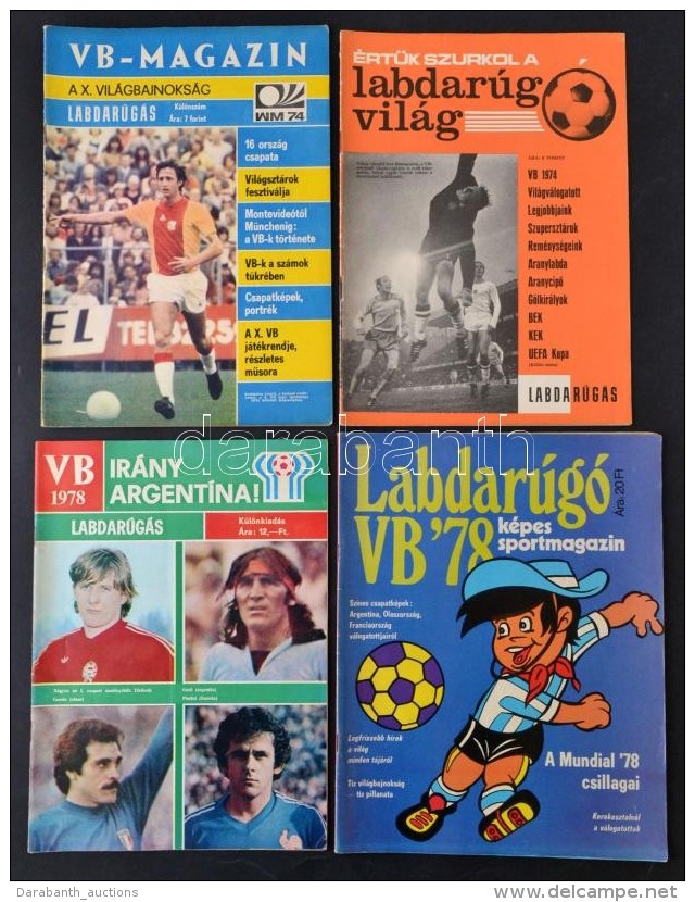 1974-1978 Labdar&uacute;g&aacute;s K&uuml;l&ouml;nsz&aacute;mok, 4 Db (A X. Vil&aacute;gbajnoks&aacute;g,... - Sin Clasificación