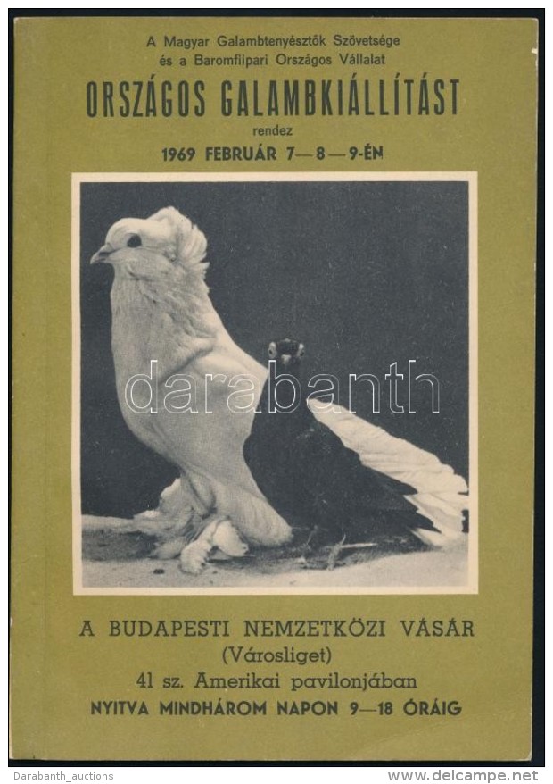 1969 Orsz&aacute;gos Galambki&aacute;ll&iacute;t&aacute;s. Budapest, 1969. Febru&aacute;r 7-9. Rendezi: Magyar... - Sin Clasificación