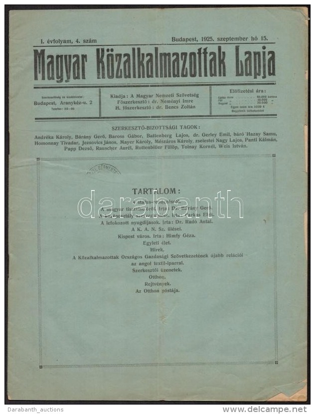 1925-1926 2 Db &uacute;js&aacute;g: K&ouml;zs&eacute;gfejleszt&eacute;s I. &eacute;vf. 1. Sz&aacute;m, Magyar... - Sin Clasificación