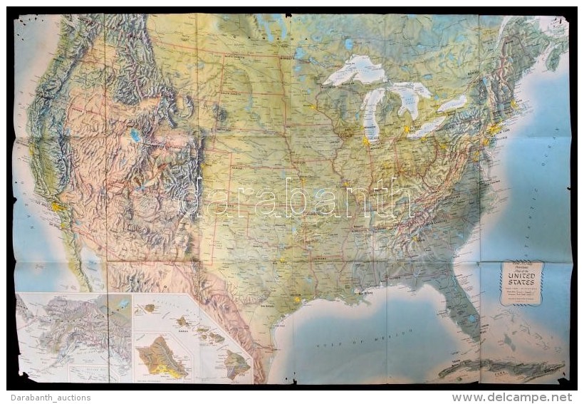 Cca 1970-1980 Az Egyes&uuml;lt &Aacute;llamok T&eacute;rk&eacute;pe. Rand McNally Panoramic Map Of The United... - Otros & Sin Clasificación