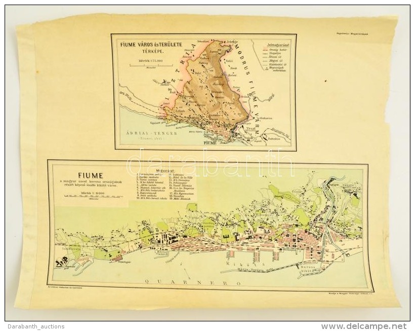 Cca 1900-1910 Fiume V&aacute;ros &eacute;s Ter&uuml;lete, 1:75.000/ Fiume A Magyar Szent Korona Orsz&aacute;gainak... - Other & Unclassified