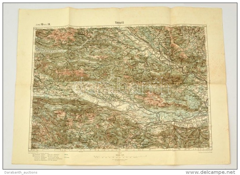 Cca 1913 Tarvis (Travisio) Katonai T&eacute;rk&eacute;pe, 1:75.000, K.u.K. Milit&auml;rgeographisches Institut,... - Other & Unclassified