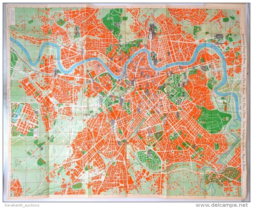 1959 Nuovissima Pianta Di Roma, New Plan Of Rome, T&eacute;rk&eacute;p,  Enrico Verdesi, 99x70cm - Otros & Sin Clasificación