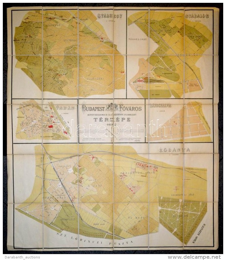 1887 Budapest FÅ‘v&aacute;ros Be&eacute;p&iacute;tett K&uuml;ltelkeinek &uacute;t- &eacute;s A Tab&aacute;nnak... - Otros & Sin Clasificación