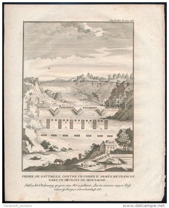 Cca 1750 Hadseregmozg&aacute;sok II., R&eacute;zmetszet, Pap&iacute;r, Az 'Histoire De Polybe' K&ouml;tetbÅ‘l (2.... - Otros & Sin Clasificación