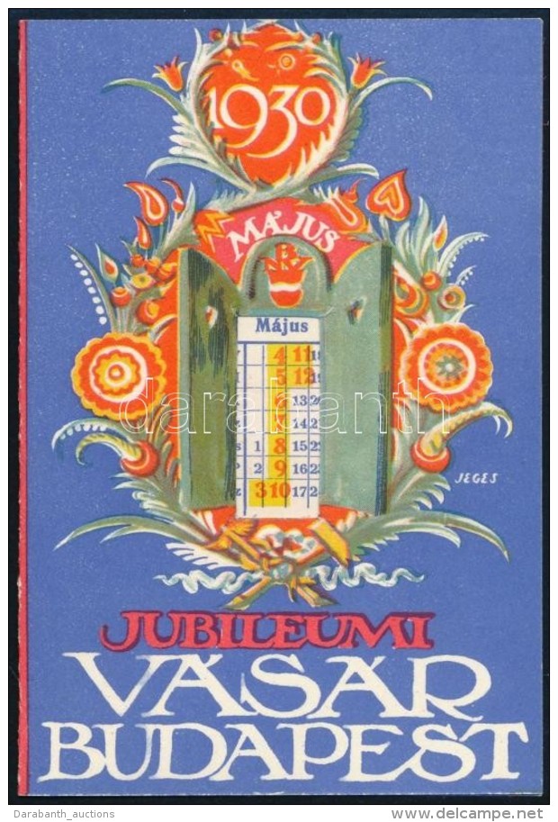 1930 BNV Budapesti V&aacute;s&aacute;r Rekl&aacute;mos Kihajthat&oacute; K&aacute;rtyanapt&aacute;r - Advertising