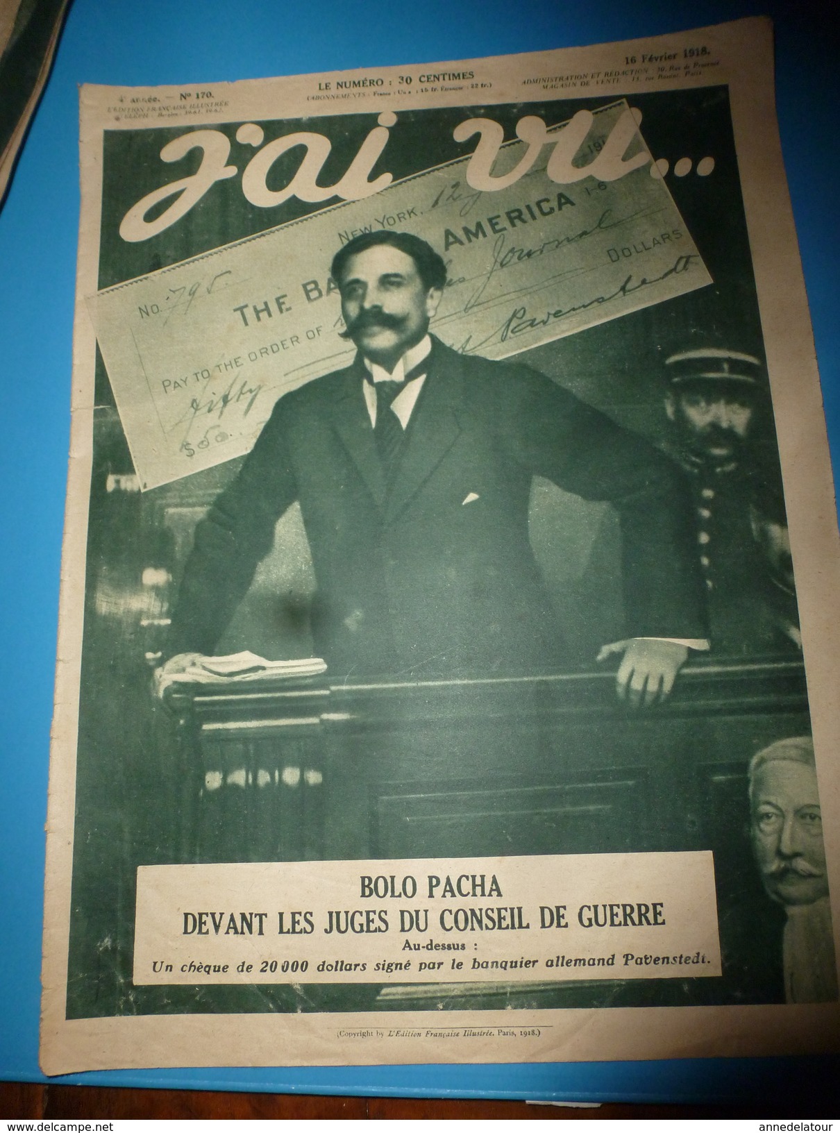 1918 J'AI VU:Histoire Du Cuirassé LE REQUIN;De L'OR Au Fond De La Mer;HANSI Sur La Place Du Marché à Massevaux;Aviation - Französisch