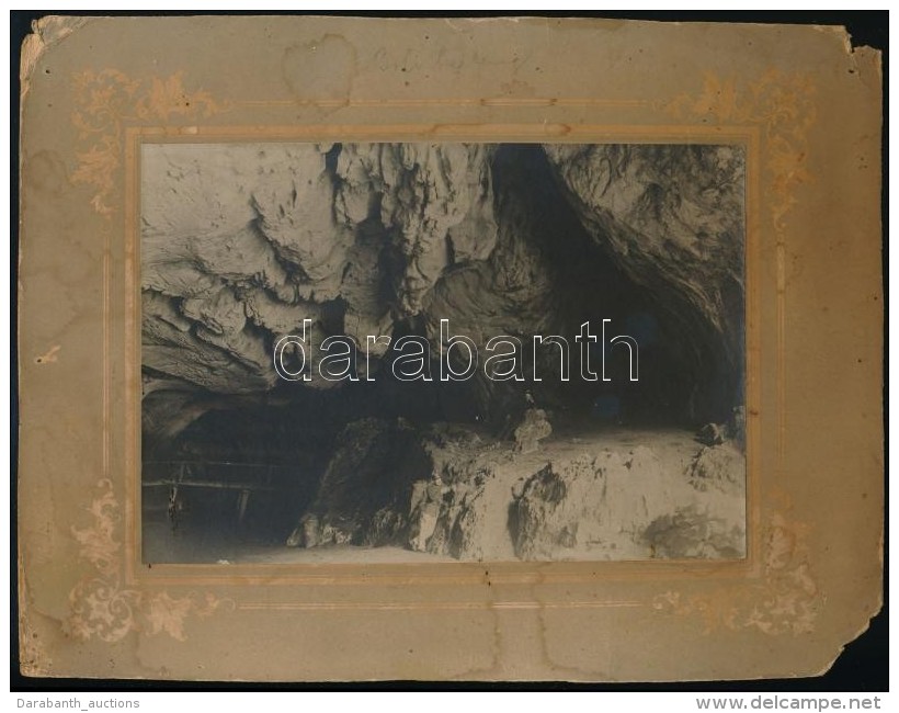 Cca 1900 Petrozs&eacute;ny, Boli Barlang, Kartonra Kas&iacute;rozva, 13x18 Cm / Petrosani, Cave, 13x18 Cm - Other & Unclassified