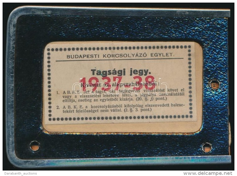 1937-1938 Budapesti Korcsoly&aacute;z&oacute; Egylet F&eacute;nyk&eacute;pes Tags&aacute;gi Jegye, Kis... - Unclassified