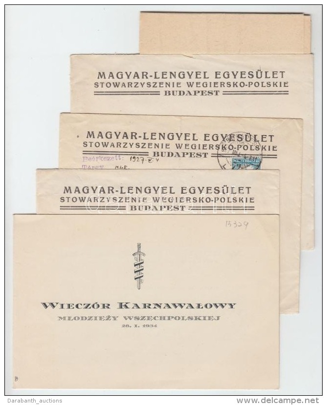 1927 A Magyar-Lengyel Egyes&uuml;let Levelez&eacute;se, 3 Db Bor&iacute;t&eacute;k Levelekkel - Unclassified