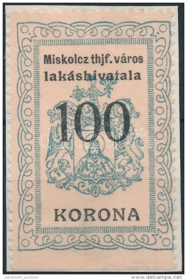 1921 Miskolc Lak&aacute;shivatali Illet&eacute;kb&eacute;lyeg 100K Alul Fogazatlan (10.400) - Unclassified
