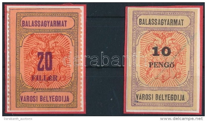 1933-1945 Balassagyarmat V&aacute;rosi B&eacute;lyegd&iacute;j 13 &eacute;s 23 Sz. 84 Oldalon Fogazatlan)... - Sin Clasificación