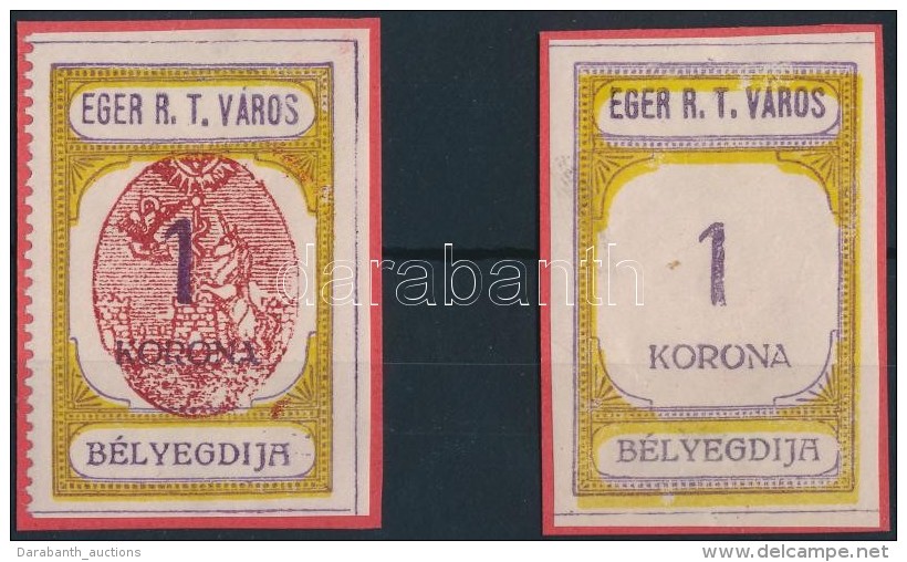 1921 Eger R.T.V. 2 Db 8 Sz. Okirati Illet&eacute;kb&eacute;lyeg Az Egyiken Hi&aacute;nyz&oacute; C&iacute;merrel - Sin Clasificación