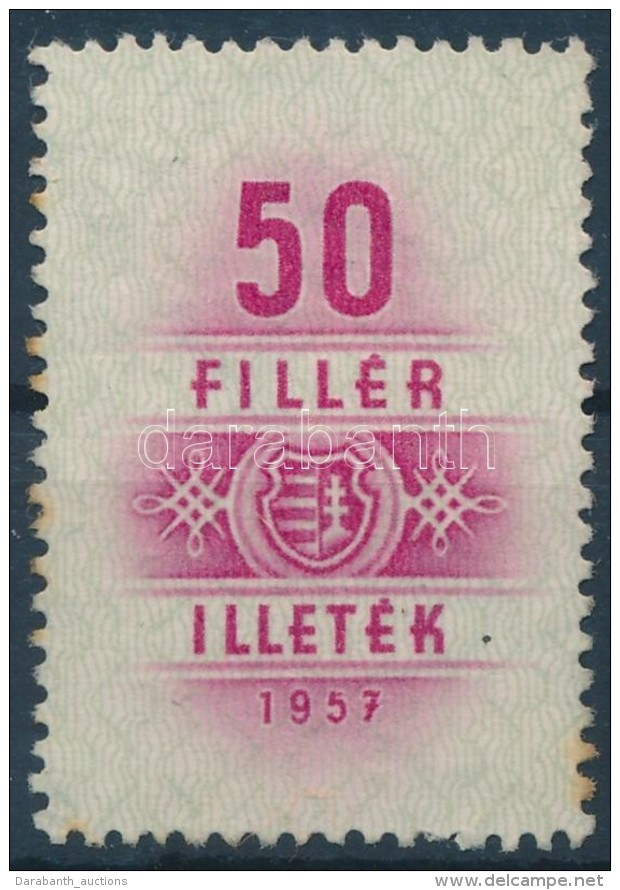 1957 Illet&eacute;kb&eacute;lyeg 50f Kossuth C&iacute;merrel, Ritka! (350.000) - Unclassified