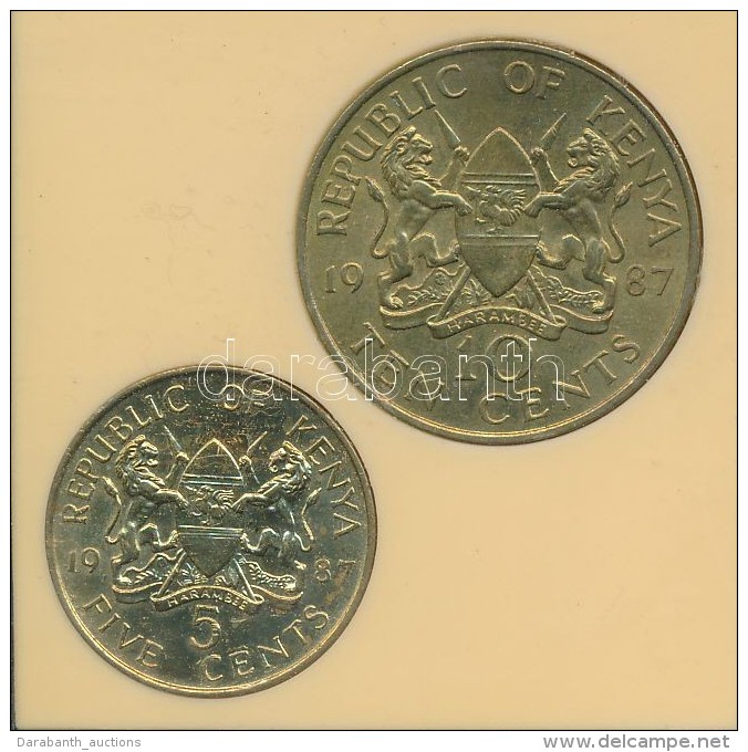Kenya 1987. 5c + 10c Plasztiktokban T:2
Kenya 1987. 5 Cents + 10 Cents In Plastic Case C:XF - Sin Clasificación