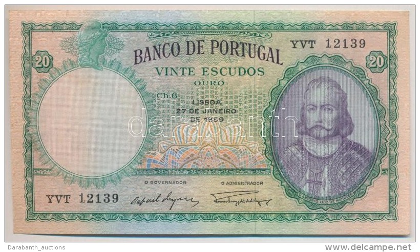 Portug&aacute;lia 1959. 20Esc T:II
Portugal 1959. 20 Escudos C:XF - Sin Clasificación