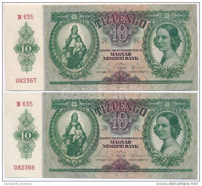 1936. 10P (2x) Sorsz&aacute;mk&ouml;vetÅ‘k T:II - Unclassified