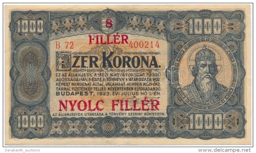 1923. 1000K '8 FILL&Eacute;R - NYOLC FILL&Eacute;R' Fel&uuml;lnyom&aacute;ssal T:II Kis Szakad&aacute;s
Adamo K37B - Ohne Zuordnung