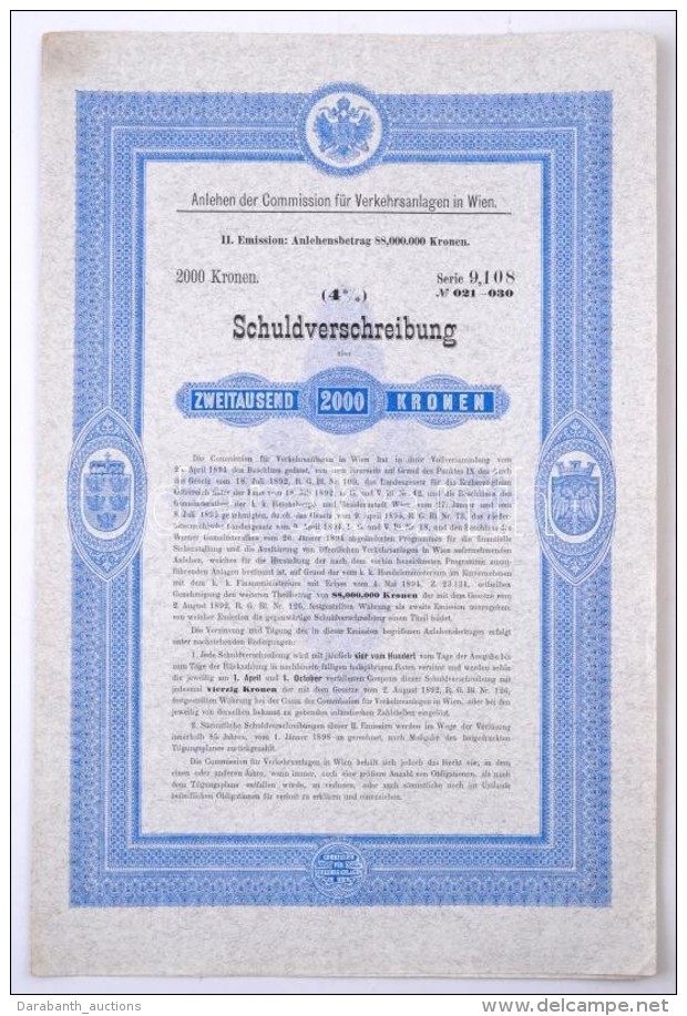 Ausztria / B&eacute;cs 1897. 'B&eacute;csi K&ouml;zleked&eacute;si Bizotts&aacute;g'... - Sin Clasificación