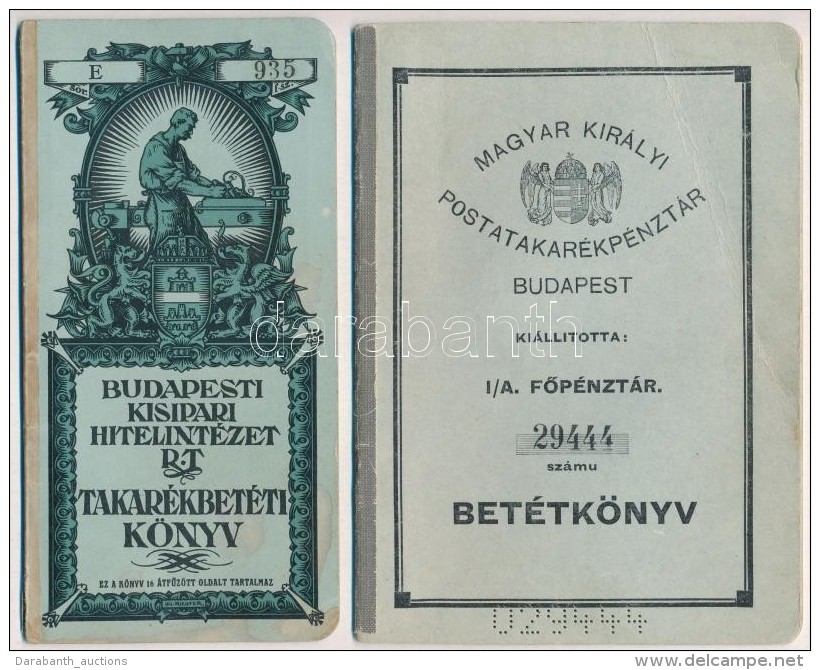 1927. 'Budapesti Kisipari Hitelint&eacute;zet R.T.' Takar&eacute;kbet&eacute;ti K&ouml;nyv + 1935. 'Magyar... - Sin Clasificación