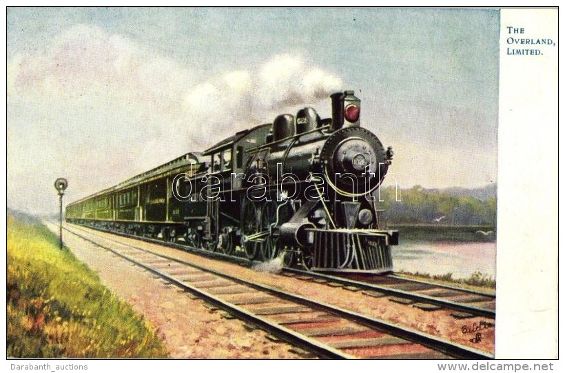 ** T2 The Overland, Limited, Locomotive, Raphael Tuck &amp; Sons Oilette 'Famous American Expresses' 9316. - Unclassified