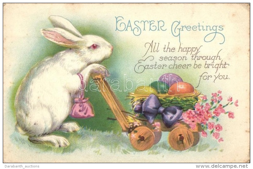 ** T2/T3 Easter Greetings, Rabbit With Eggs, Litho  (EK) - Unclassified