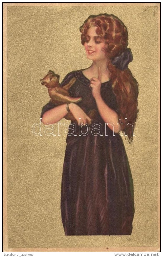 * T2/T3 Golden Italian Art Postcard, Lady, Anna &amp; Gasparini No. 121-3. (EK) - Sin Clasificación