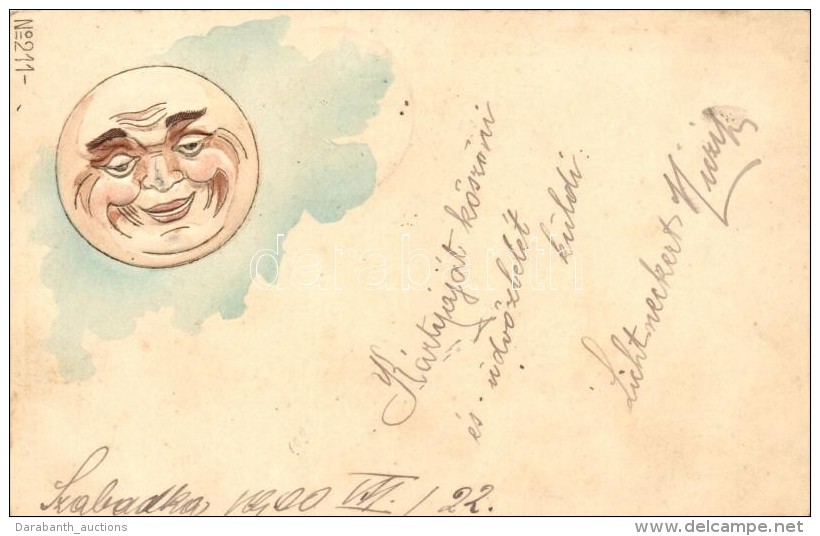 T2/T3 Full Moon Art Greeting Postcard, No. 211. Emb.  (EK) - Unclassified