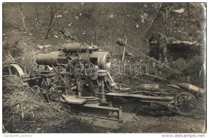 * T3 1917 30,5 Cm M&ouml;rser T&ouml;lt&eacute;shez K&eacute;szen / WWI K.u.K. 30,5 Mortar Ready For Loading. Photo... - Sin Clasificación