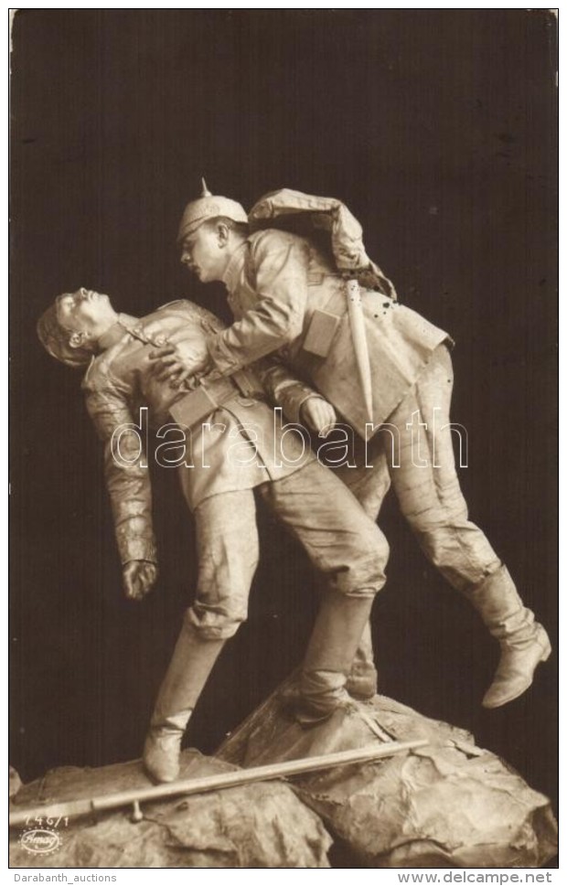 T2/T3 WWI German Soldiers, Postcard About A Statue, Amag No. 746/1., (worn Edges) - Sin Clasificación