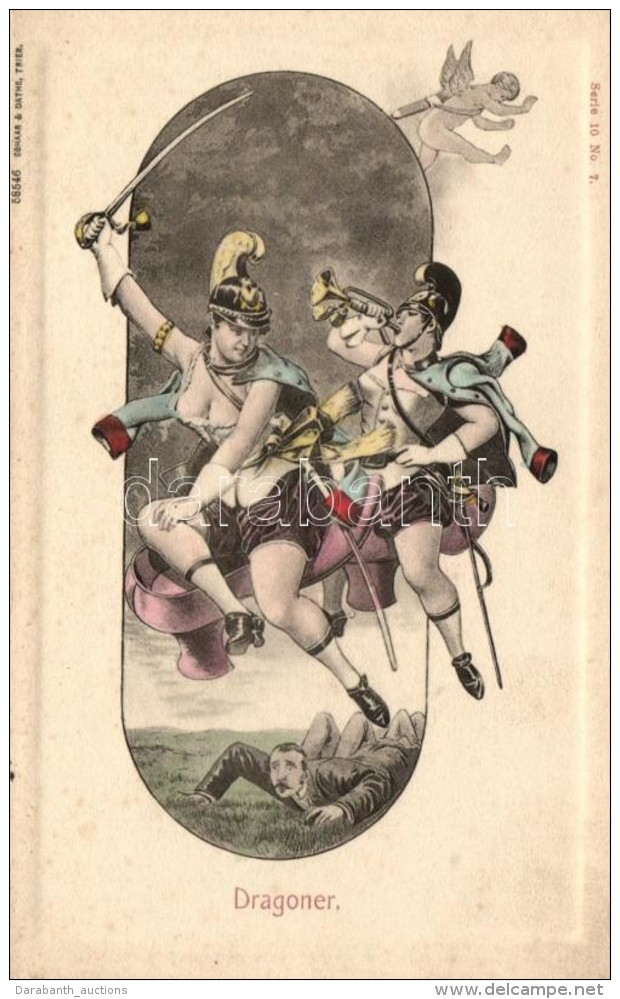 ** T2 Dragoner, Verlag Schaar &amp; Dathe, Trier / K.u.K. Military, Gently Erotic Art Postcard - Sin Clasificación