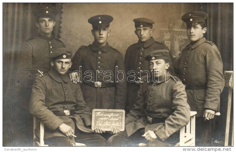 ** T2 WWI German Soldiers, Weihmayr. Group Photo - Unclassified